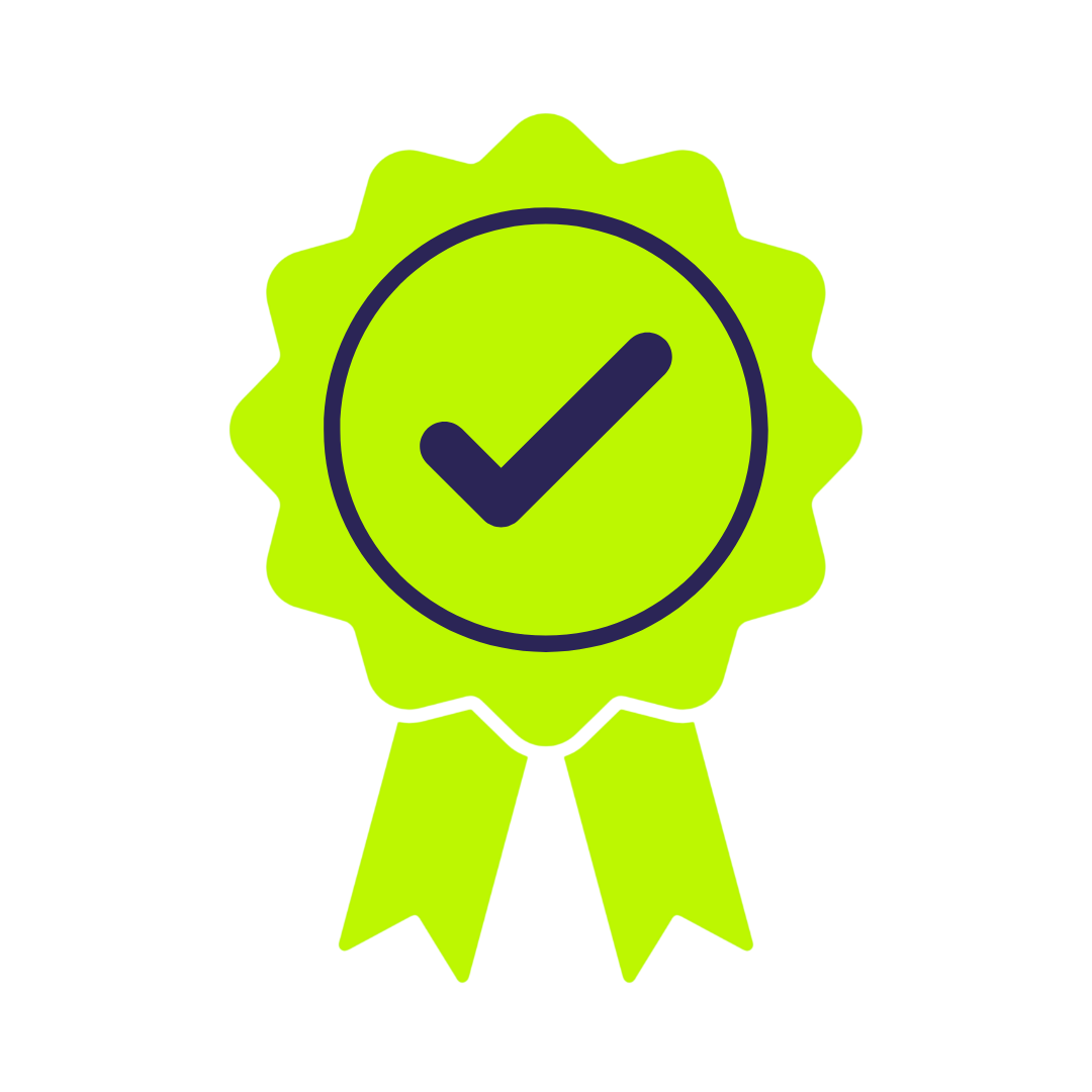 Icon Siegel mit Häkchen – Qualitätsversprechen