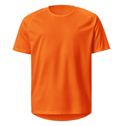 Vorderseite freigestellt: orange Trikot ohne Druckmotiv, schlichtes Trainingsshirt für einheitliche Teamkleidung.